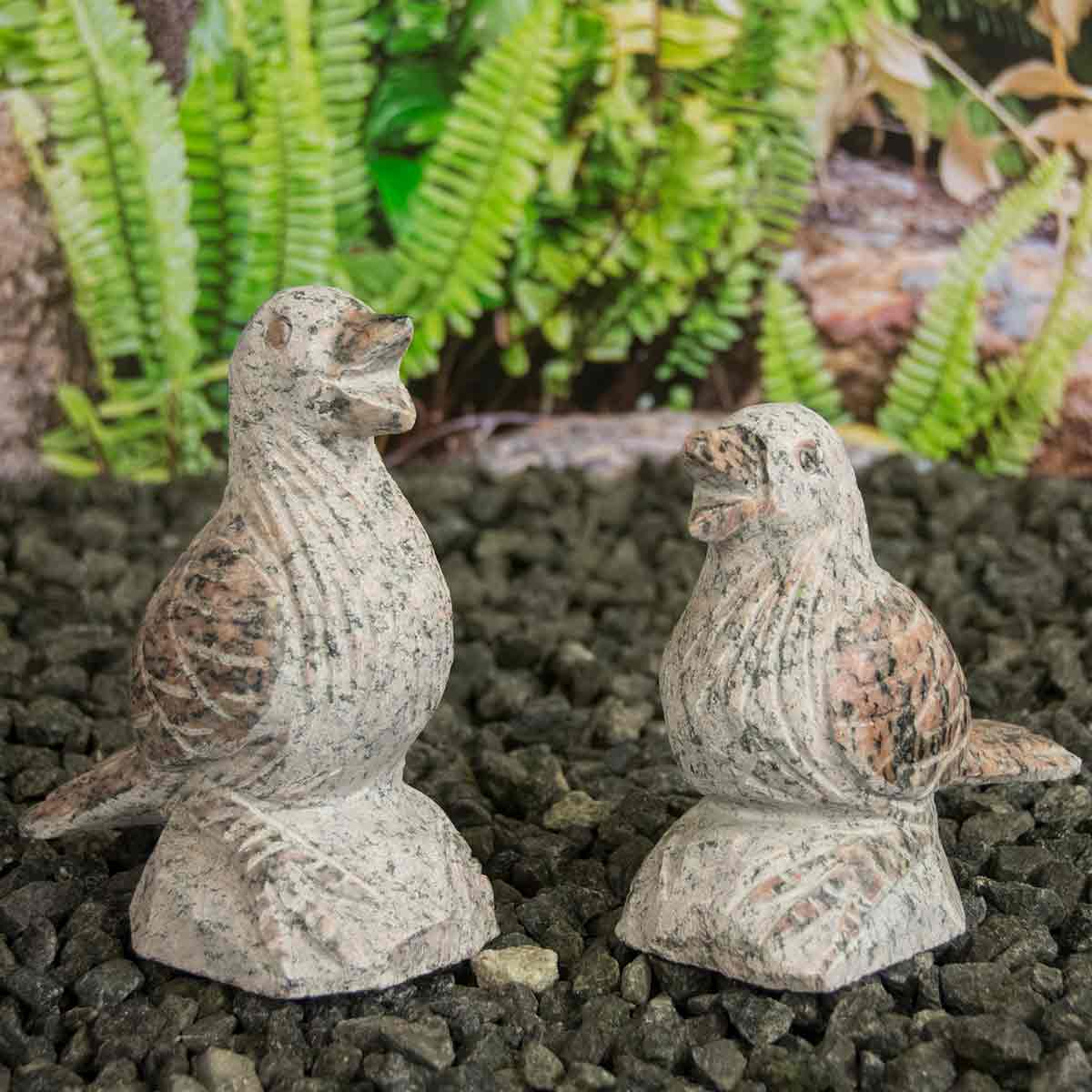 Fågel på block Rosa - Stor h. 19