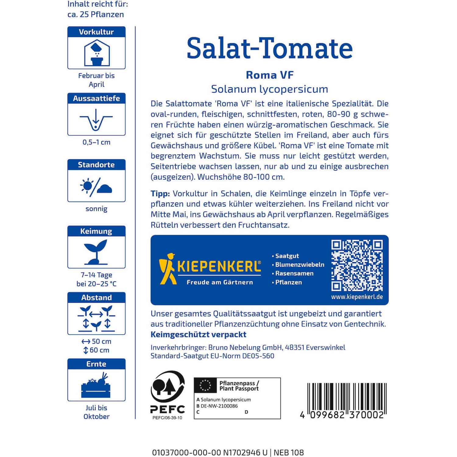 Tomato seeds Roma VF