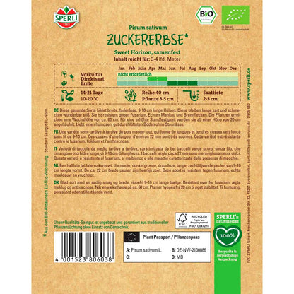 BIO Zuckererbse Sweet Horizon