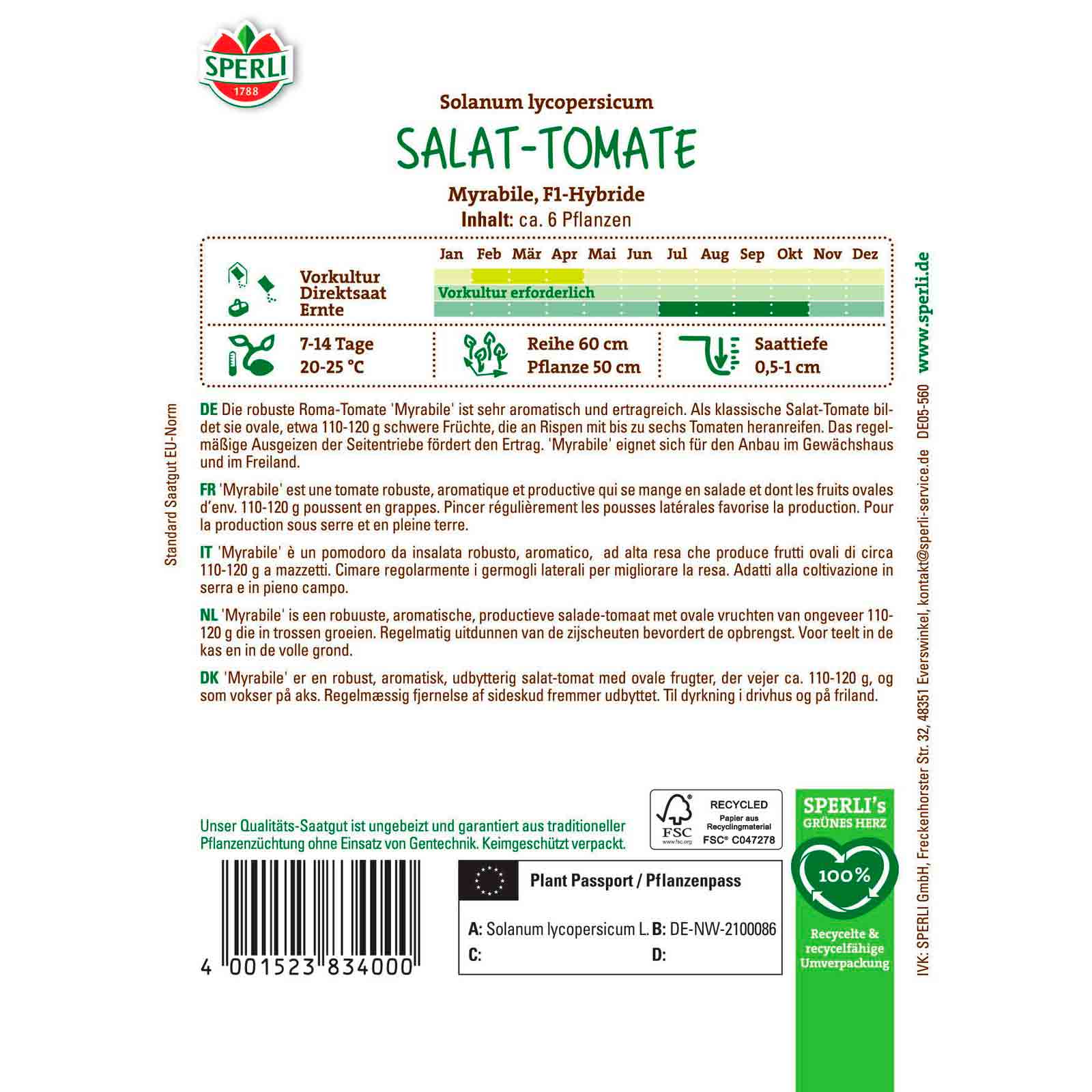 Salad Tomato Myrabile, F1