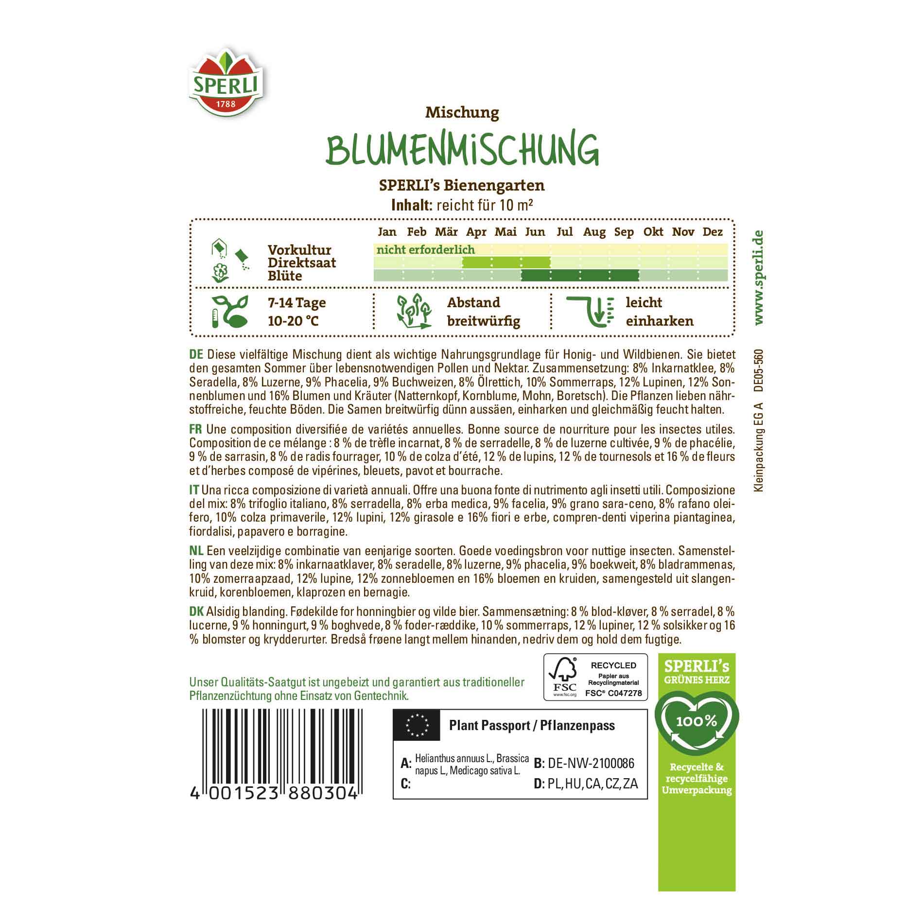 Blumenmischung SPERLI's Bienengarten