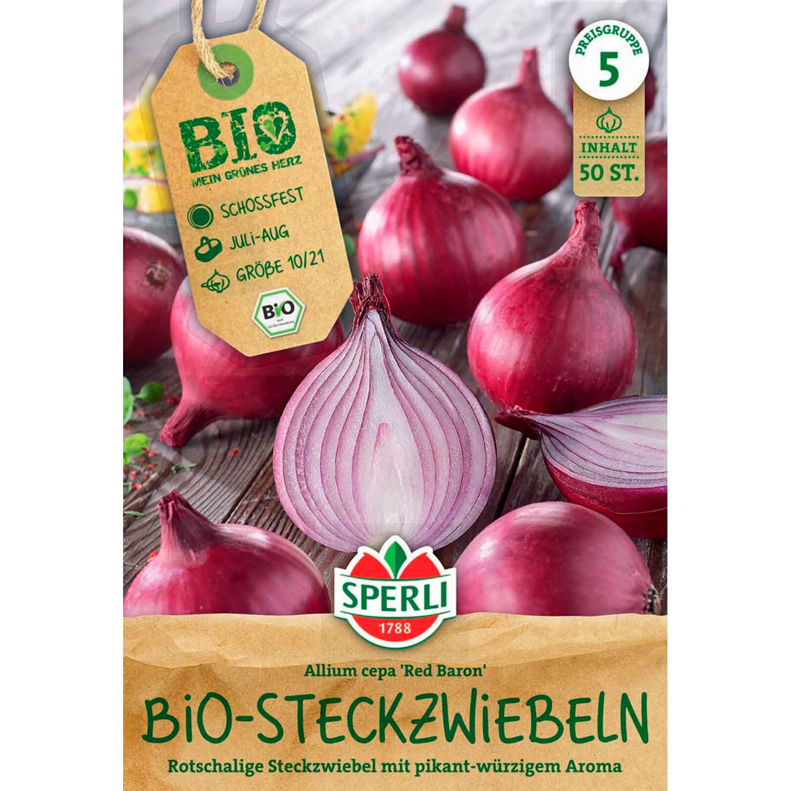 Rote BIO-Steckzwiebel Red Baron