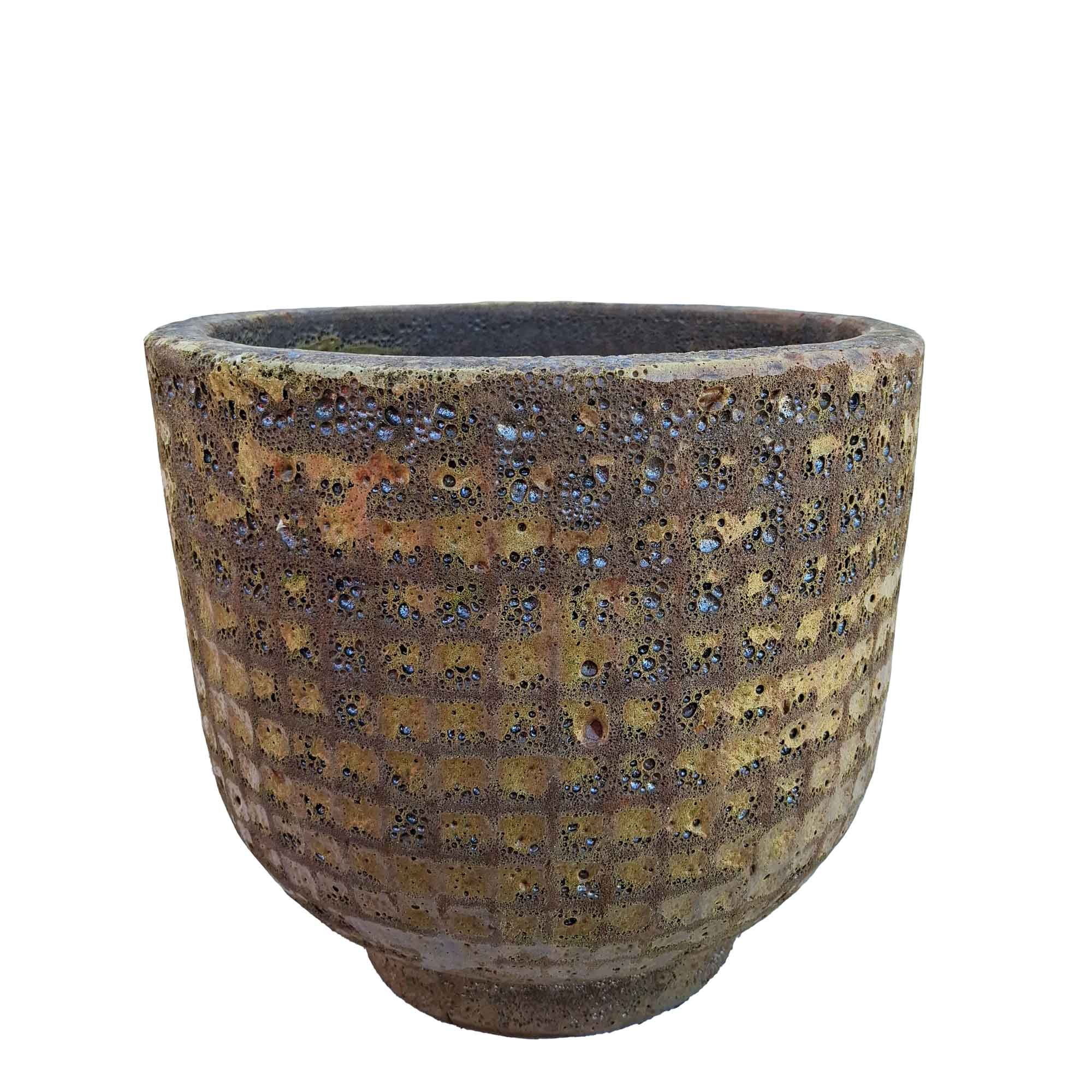 Low pot w/foot - Atlantic Rust - 33cm