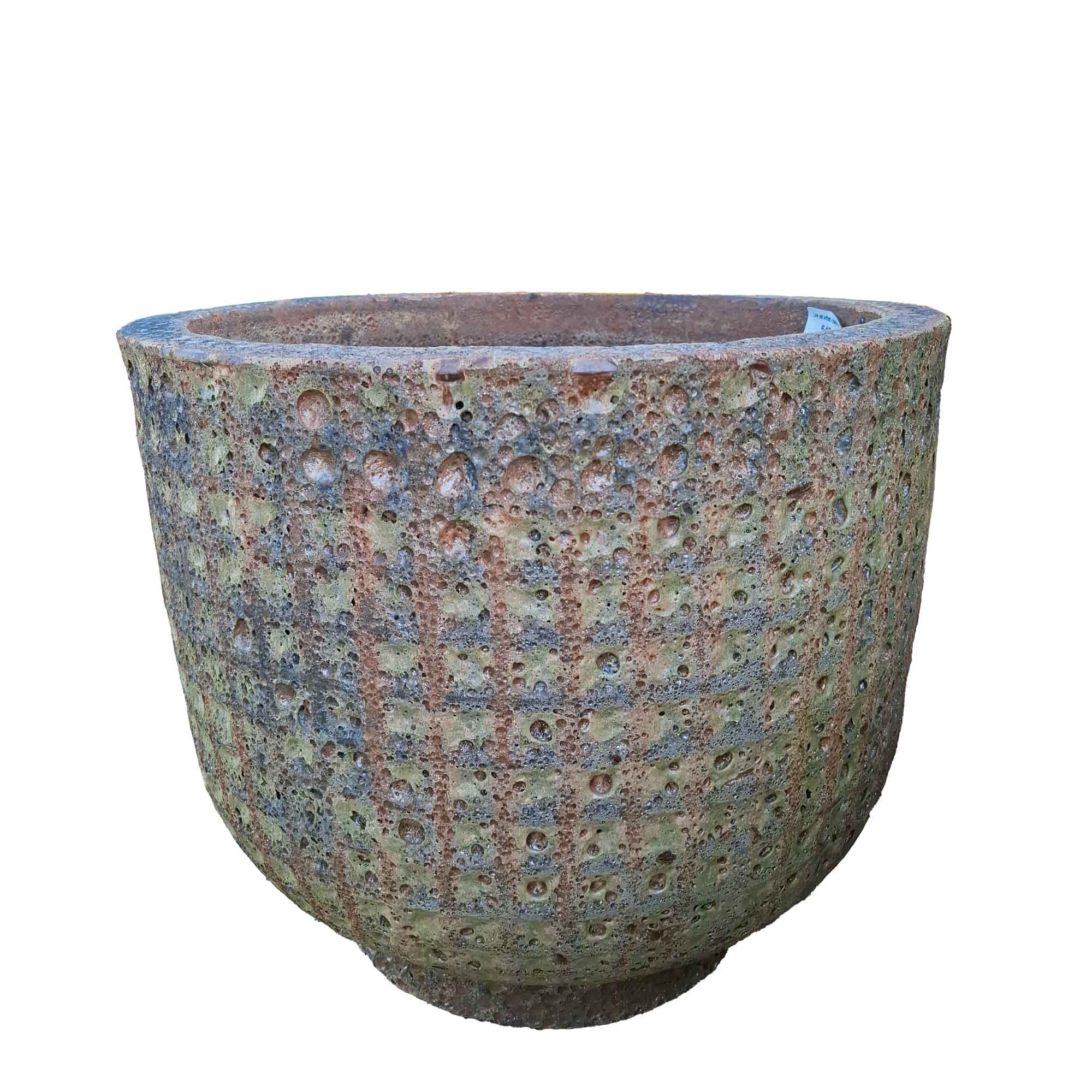 Low pot w/foot - Atlantic Rust - 43cm