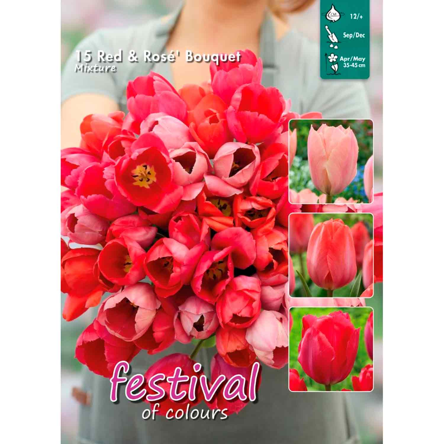 Red & Rosé Bouquet Mix I 15stk