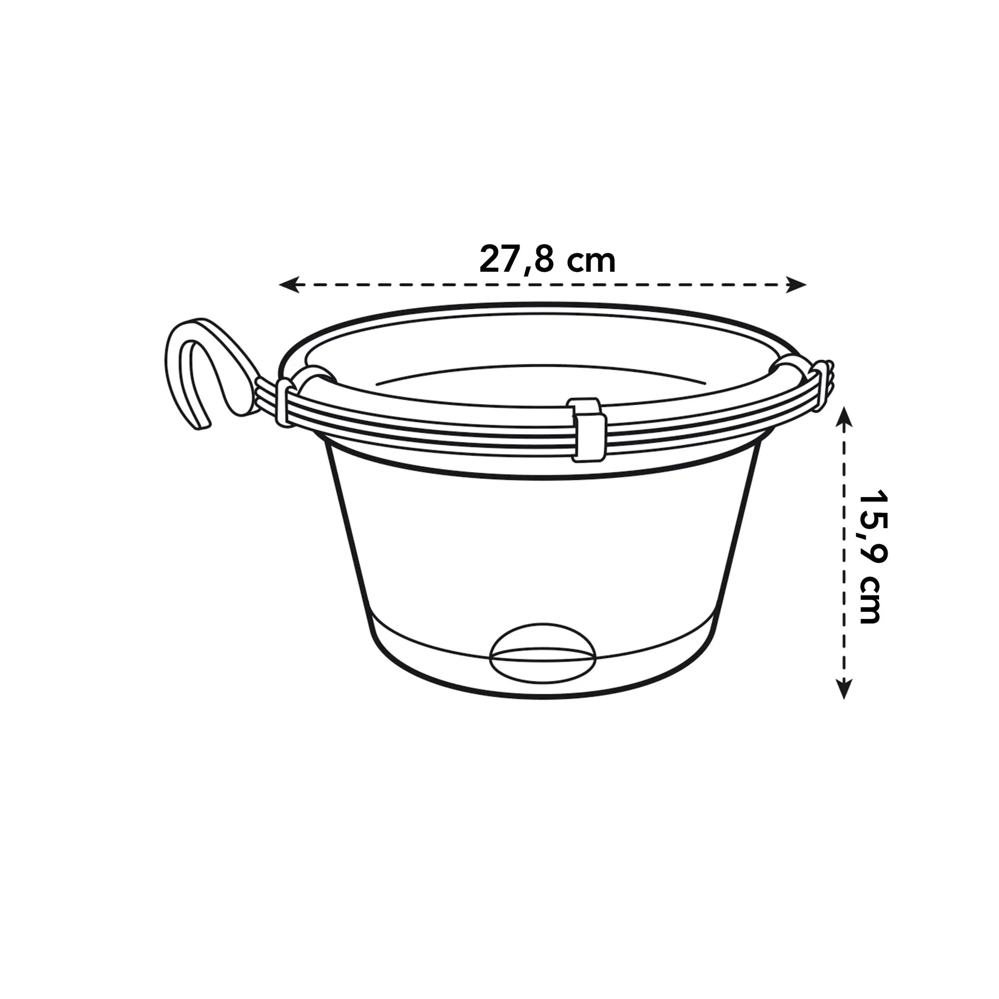 green basic hanging basket 28 living black