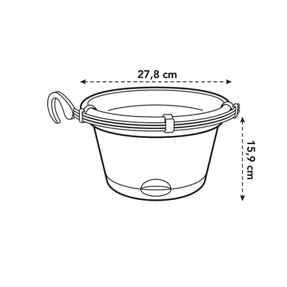 green basic hanging basket 28 living black
